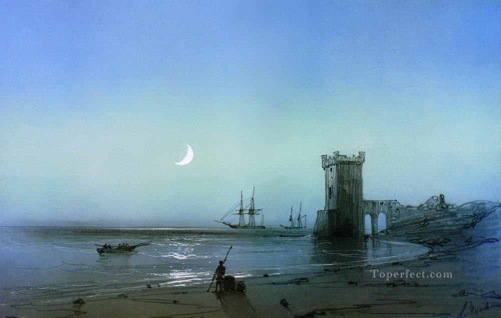 paisaje marino orilla del mar romántico Ivan Aivazovsky ruso Pintura al óleo